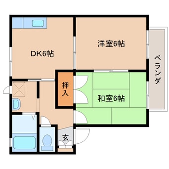 間取図 近鉄難波線・奈良線/新大宮駅 徒歩4分 1階 築27年