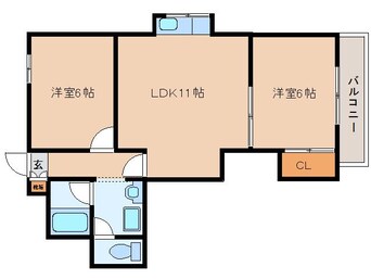 間取図 近鉄難波線・奈良線/近鉄奈良駅 徒歩11分 5階 築36年