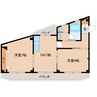 近鉄難波線・奈良線/新大宮駅 徒歩5分 3階 築39年 2DKの間取り