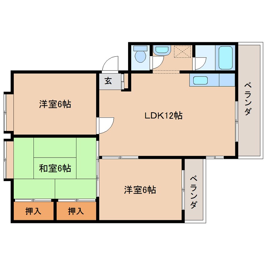 間取図 近鉄難波線・奈良線/新大宮駅 徒歩3分 4階 築40年