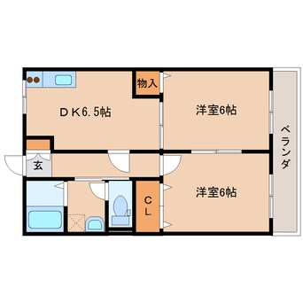 間取図 近鉄難波線・奈良線/新大宮駅 徒歩15分 1階 築23年