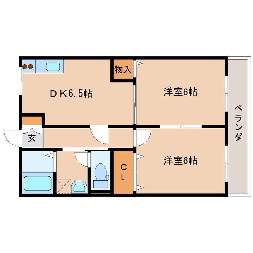 間取図 近鉄難波線・奈良線/新大宮駅 徒歩15分 1階 築23年