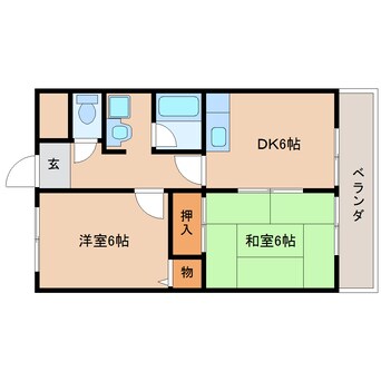 間取図 大和路線・関西本線/奈良駅 徒歩12分 4階 築34年