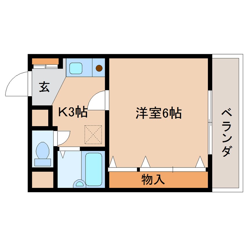 間取図 大和路線・関西本線/奈良駅 徒歩7分 4階 築28年