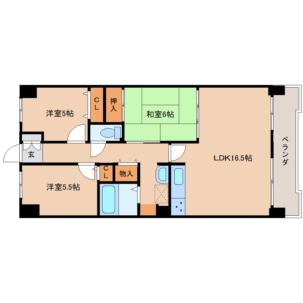 間取り図 大和路線・関西本線/奈良駅 徒歩8分 8階 築39年
