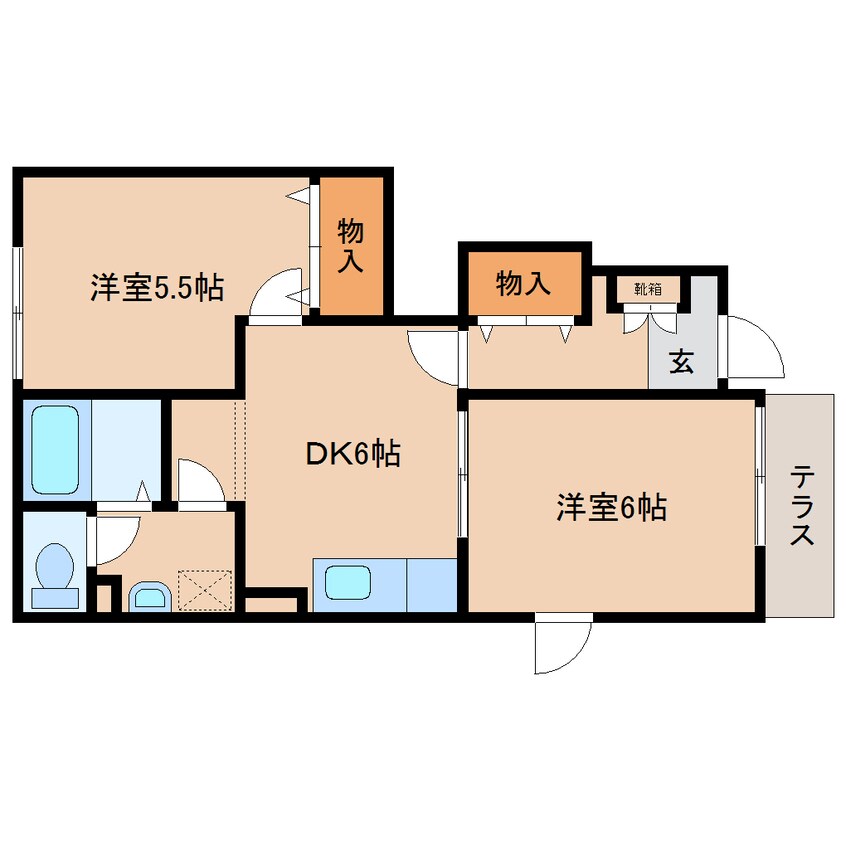 間取図 近鉄難波線・奈良線/近鉄奈良駅 バス17分1下車:停歩7分 1階 築21年