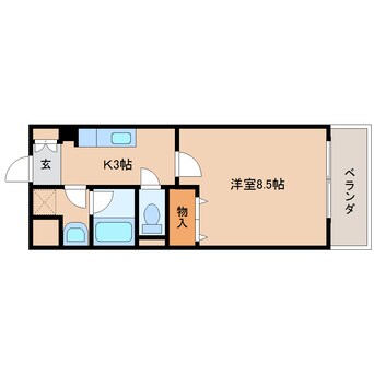 間取図 大和路線・関西本線/奈良駅 徒歩2分 8階 築21年