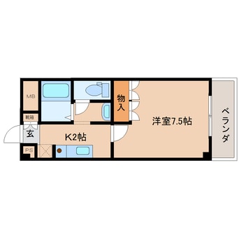 間取図 大和路線・関西本線/木津駅 徒歩10分 1階 築21年