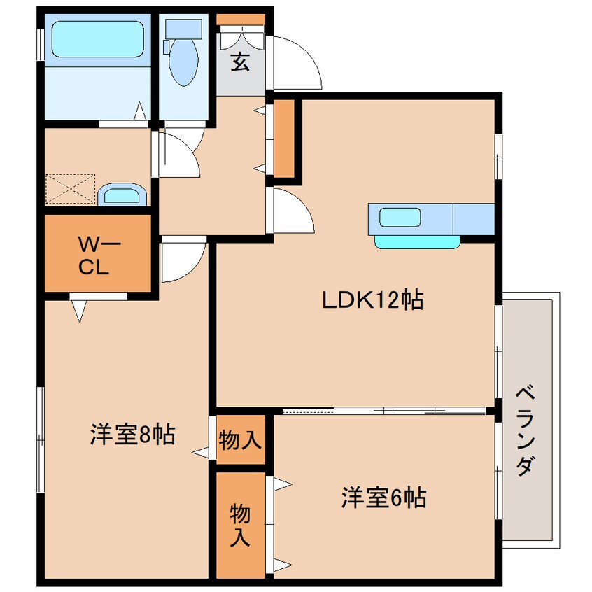 間取図 近鉄難波線・奈良線/新大宮駅 バス6分四条大路1丁目下車:停歩2分 2階 築20年