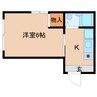 大和路線・関西本線/奈良駅 徒歩4分 3階 築36年 1Kの間取り