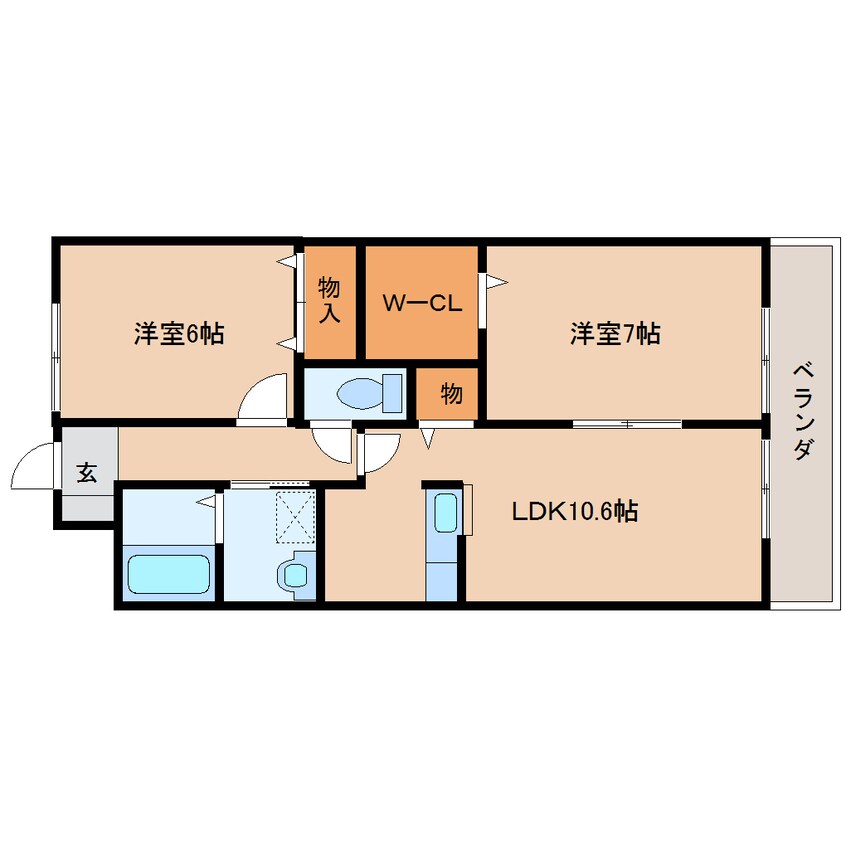 間取図 近鉄難波線・奈良線/新大宮駅 徒歩8分 3階 築18年