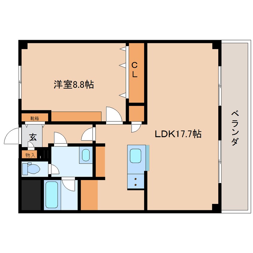 間取図 近鉄難波線・奈良線/新大宮駅 徒歩3分 4階 築50年