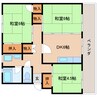 近鉄難波線・奈良線/新大宮駅 徒歩15分 2階 築39年 3DKの間取り