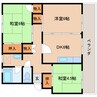 近鉄難波線・奈良線/新大宮駅 徒歩15分 2階 築40年 3DKの間取り