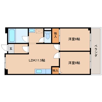 間取図 近鉄難波線・奈良線/新大宮駅 徒歩5分 6階 築38年