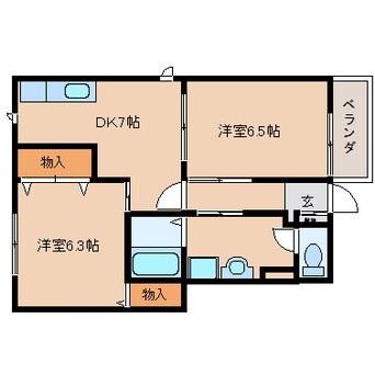 間取図 大和路線・関西本線/奈良駅 バス10分八条地蔵前下車:停歩6分 1階 築24年