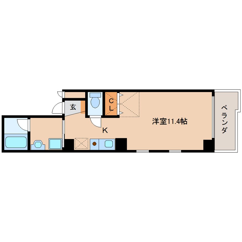 間取図 近鉄難波線・奈良線/新大宮駅 徒歩13分 6階 築17年