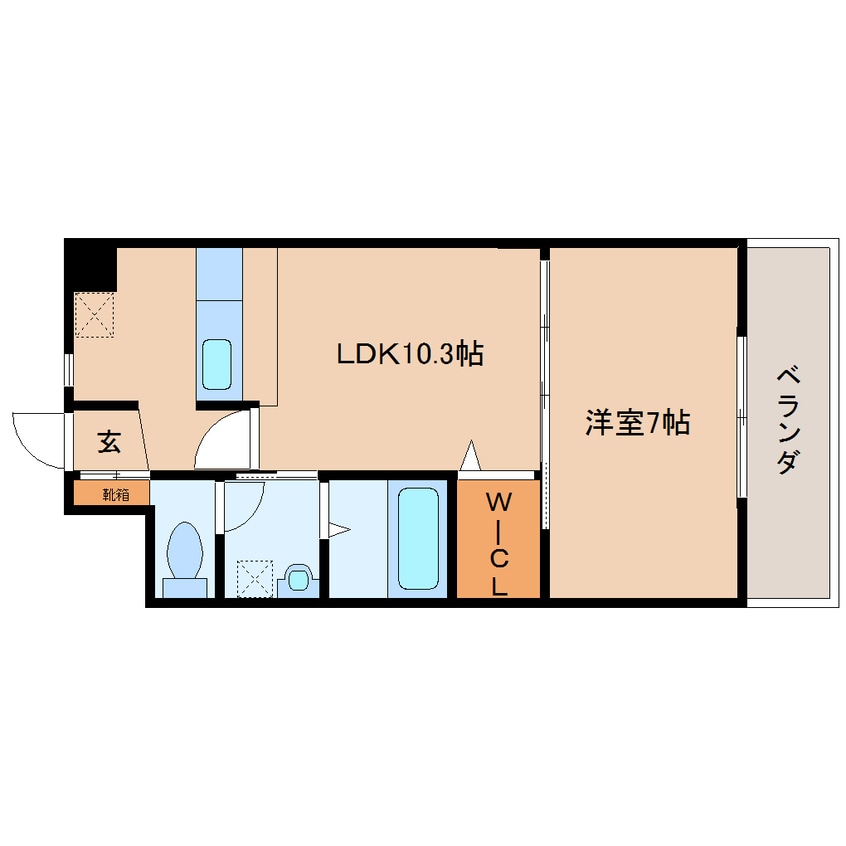 間取図 近鉄難波線・奈良線/新大宮駅 徒歩6分 8階 築18年