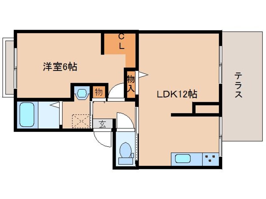 間取図 近鉄難波線・奈良線/近鉄奈良駅 バス6分大安寺下車:停歩5分 1階 築33年