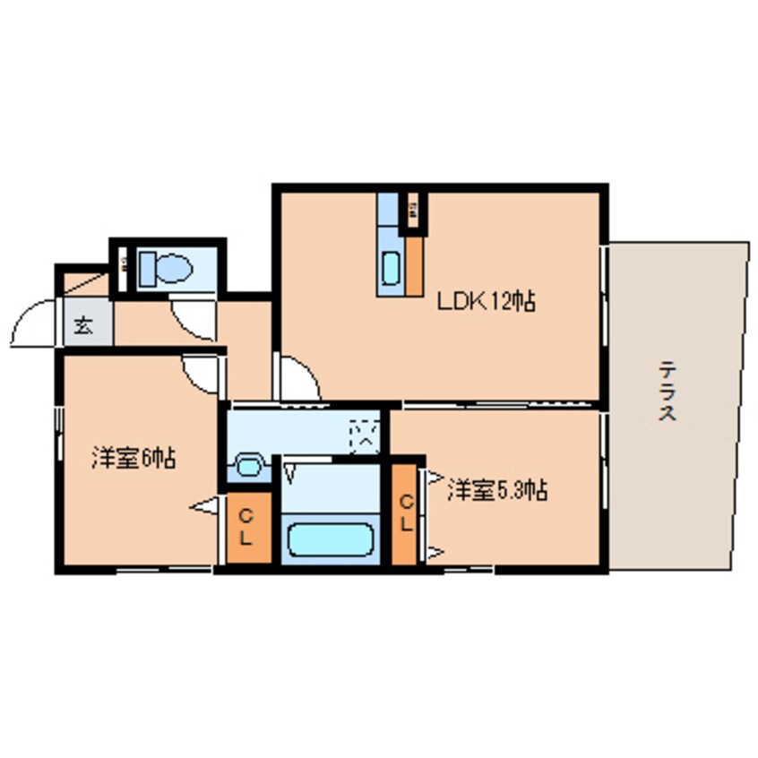 間取図 近鉄難波線・奈良線/新大宮駅 徒歩21分 1階 築16年