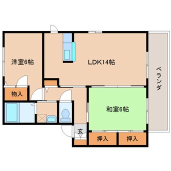 間取図 近鉄難波線・奈良線/近鉄奈良駅 バス15分木津南ソレイユ下車:停歩10分 2階 築19年