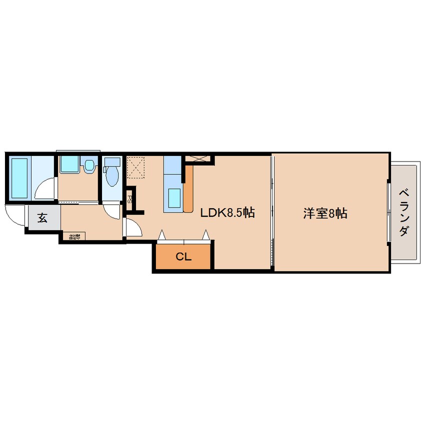 間取図 近鉄難波線・奈良線/新大宮駅 徒歩18分 1階 築16年