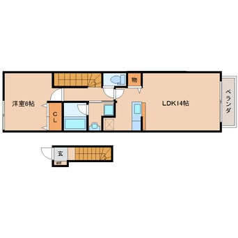 間取図 近鉄難波線・奈良線/新大宮駅 徒歩18分 2階 築17年