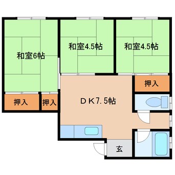 間取図 近鉄難波線・奈良線/近鉄奈良駅 徒歩16分 6階 築56年