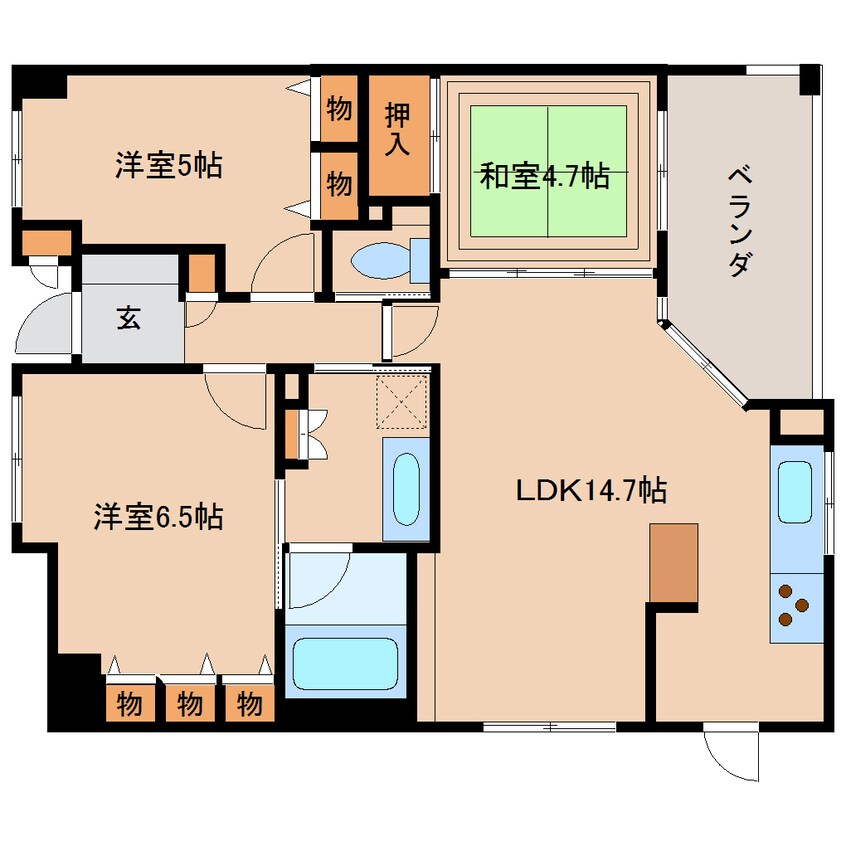 間取図 近鉄難波線・奈良線/近鉄奈良駅 バス7分北京終町下車:停歩3分 2階 築16年