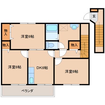 間取図 大和路線・関西本線/加茂駅 徒歩8分 2階 築25年