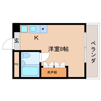 間取図 近鉄難波線・奈良線/新大宮駅 徒歩8分 3階 築38年