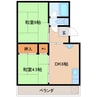近鉄難波線・奈良線/新大宮駅 徒歩5分 2階 築46年 2DKの間取り
