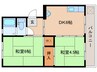 近鉄難波線・奈良線/新大宮駅 徒歩5分 2階 築46年 2DKの間取り