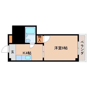 間取図 近鉄難波線・奈良線/新大宮駅 徒歩6分 1階 築33年