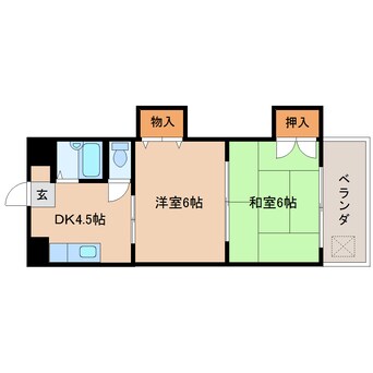 間取図 近鉄難波線・奈良線/新大宮駅 徒歩8分 03階 築35年