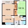 近鉄難波線・奈良線/新大宮駅 徒歩16分 2階 築49年 2DKの間取り