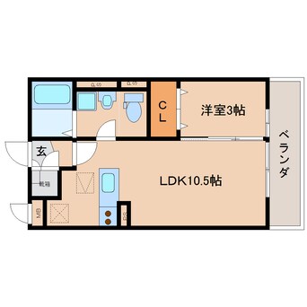 間取図 近鉄難波線・奈良線/新大宮駅 徒歩14分 3階 築15年