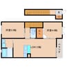 大和路線・関西本線/加茂駅 徒歩3分 2階 築16年 2LDKの間取り