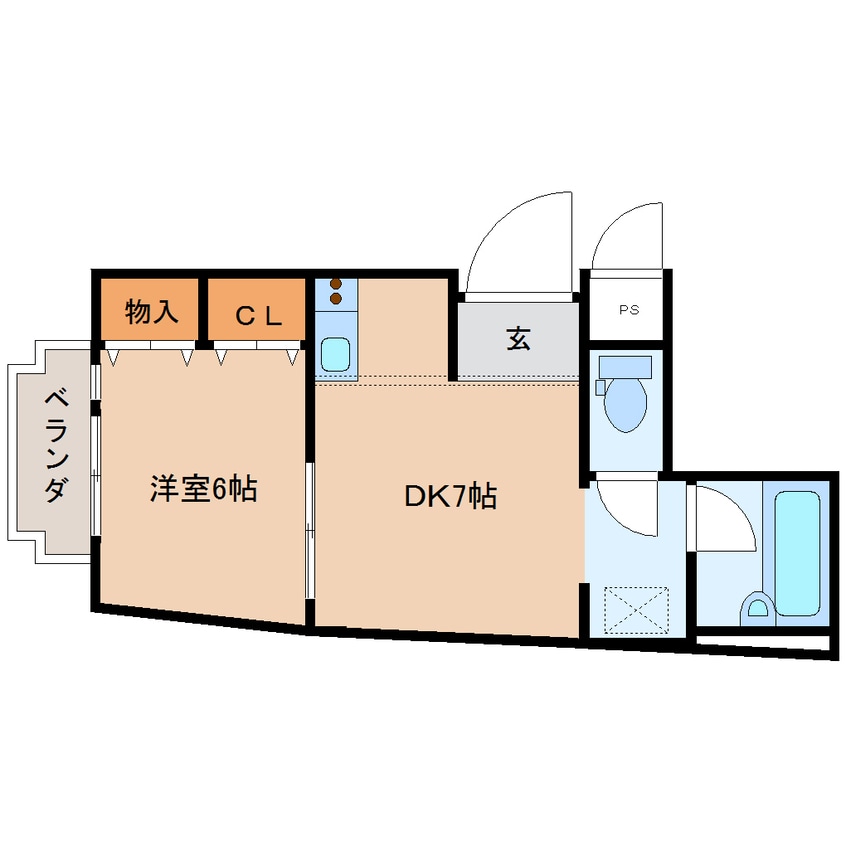 間取図 近鉄難波線・奈良線/新大宮駅 徒歩8分 3階 築32年