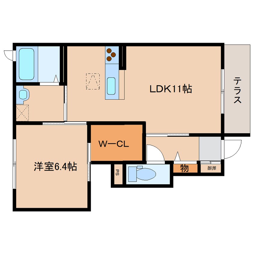 間取図 大和路線・関西本線/奈良駅 徒歩16分 1階 築17年