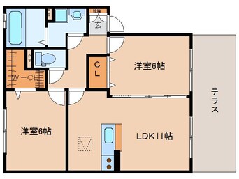 間取図 近鉄難波線・奈良線/新大宮駅 徒歩20分 1階 築17年