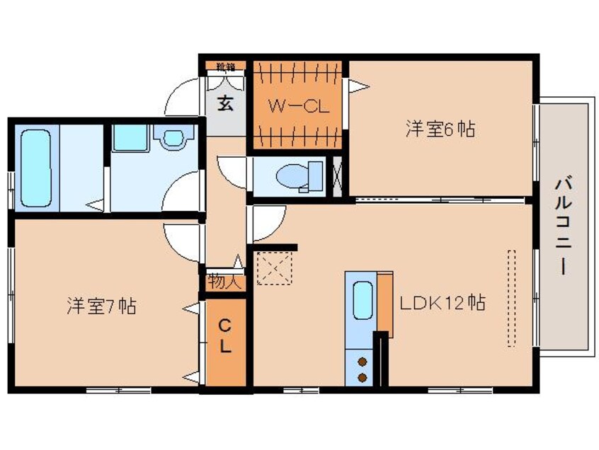 間取図 近鉄難波線・奈良線/新大宮駅 徒歩20分 2階 築15年