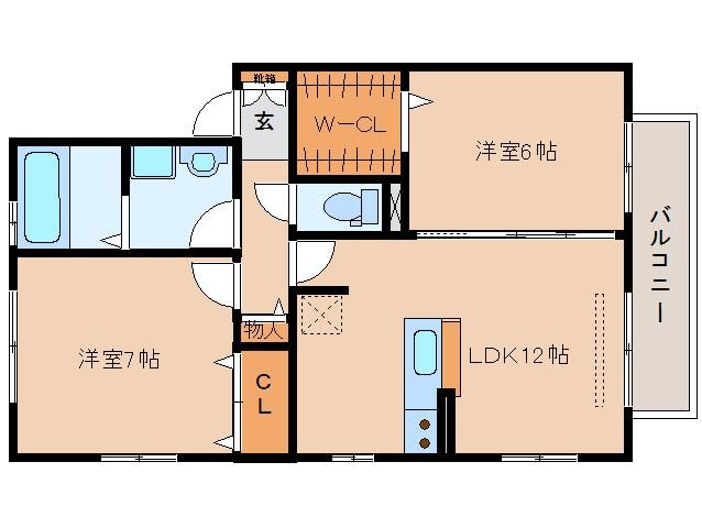 間取り図 近鉄難波線・奈良線/新大宮駅 徒歩20分 2階 築15年