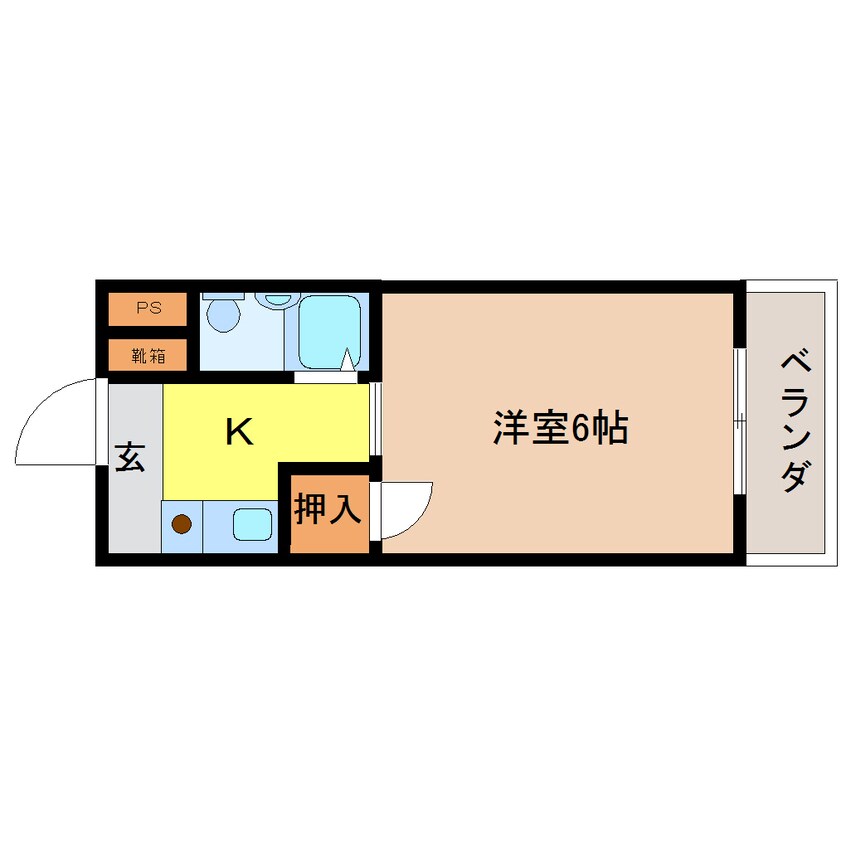 間取図 近鉄難波線・奈良線/新大宮駅 徒歩5分 4階 築35年