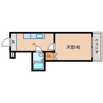 間取図 近鉄難波線・奈良線/新大宮駅 徒歩6分 3階 築34年