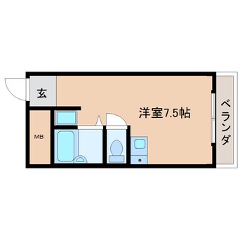 間取図 近鉄難波線・奈良線/新大宮駅 徒歩4分 6階 築38年