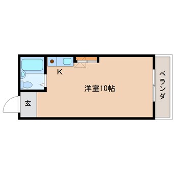 間取図 近鉄難波線・奈良線/新大宮駅 徒歩4分 4階 築38年