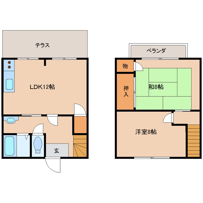 間取図 近鉄難波線・奈良線/新大宮駅 徒歩7分 1階 築35年