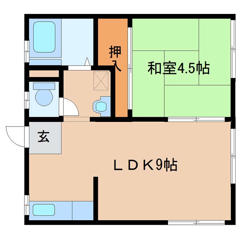 間取図 近鉄難波線・奈良線/新大宮駅 徒歩3分 2階 築41年