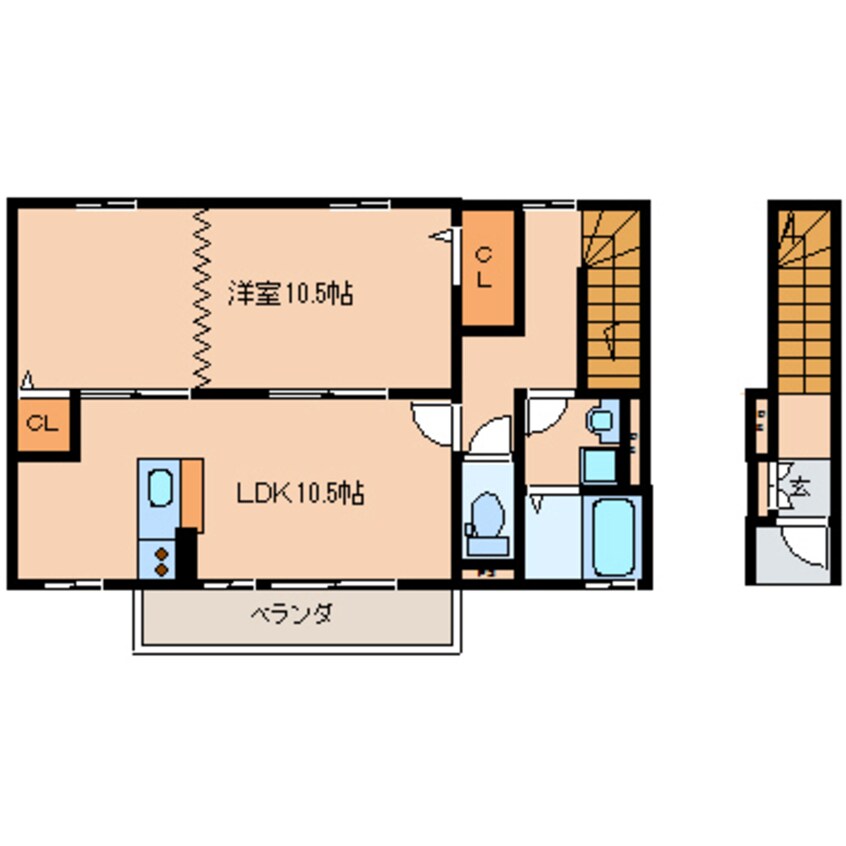 間取図 桜井線<万葉まほろば線>/帯解駅 徒歩9分 2階 築14年